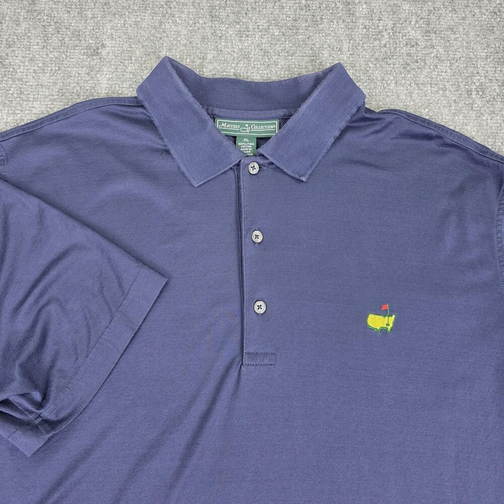 Masters Collection Golf Polo Shirt Mens XL Blue Pima Cotton Augusta National